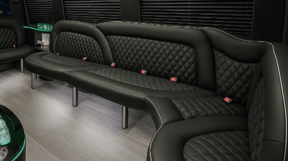 Interior of Montgomery Party Bus Company's 15 Passenger Party Bus in Montgomery