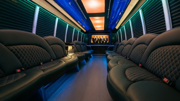 Interior of Lower Macungie Party Bus Company's 20 Passenger Party Bus in Lower Macungie