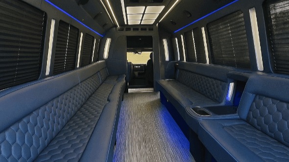 Interior of Lancaster Party Bus Company's 25 Passenger Party Bus in Lancaster