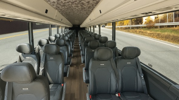 Interior of Pennsylvania Party Bus Company's 28 Passenger Minibus in Pennsylvania
