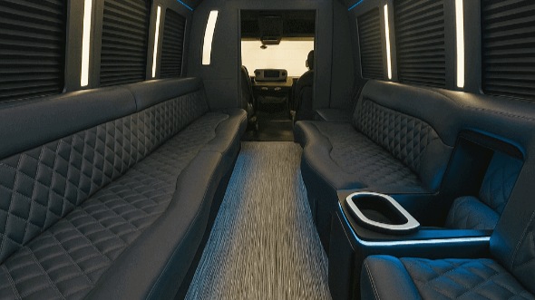 Interior of Haverford Party Bus Company's 28 Passenger Party Bus in Haverford